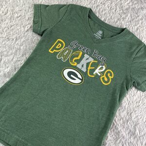 Green Bay Packers Shirt Youth Small Short Sleeve Vneck Tee NFL Football